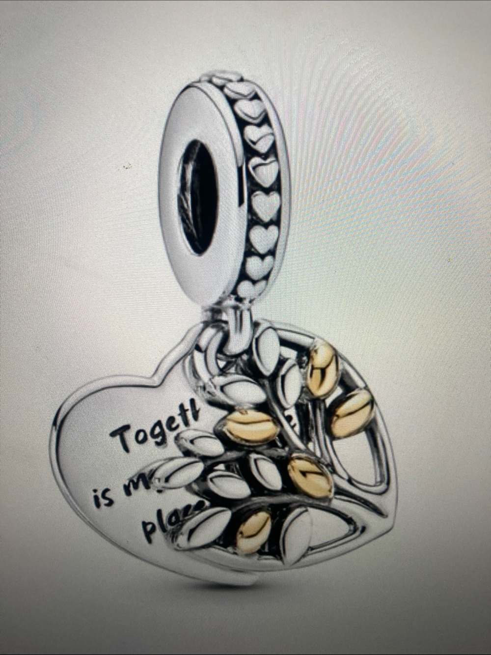 Pandora Two-Tone Heart Tree of Life Dangle Charm - Silver & Gold